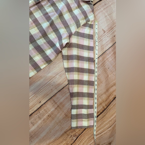 Soft Surroundings Carreaux Shirt Womens Sz 1X Multi Plaid Cotton Top Back Tie - Picture 3 of 7